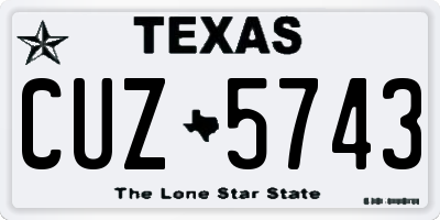 TX license plate CUZ5743