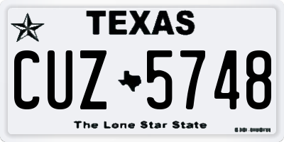 TX license plate CUZ5748