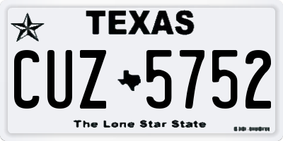 TX license plate CUZ5752