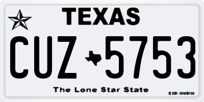 TX license plate CUZ5753
