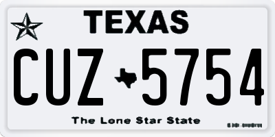 TX license plate CUZ5754