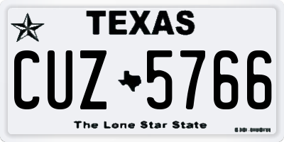 TX license plate CUZ5766