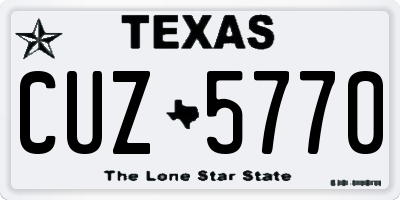 TX license plate CUZ5770