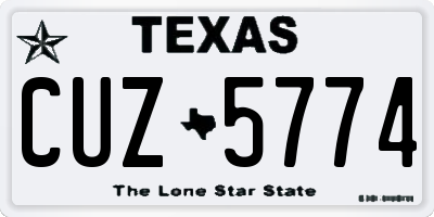 TX license plate CUZ5774