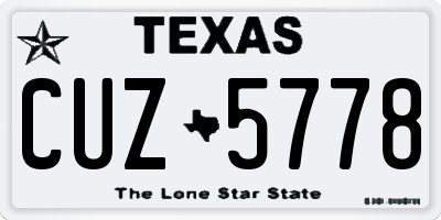 TX license plate CUZ5778