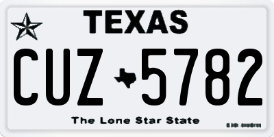 TX license plate CUZ5782