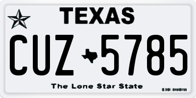 TX license plate CUZ5785