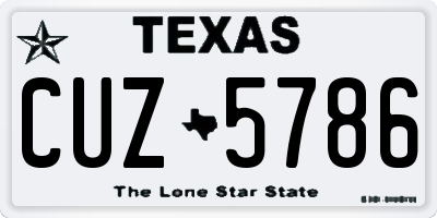 TX license plate CUZ5786