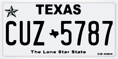 TX license plate CUZ5787