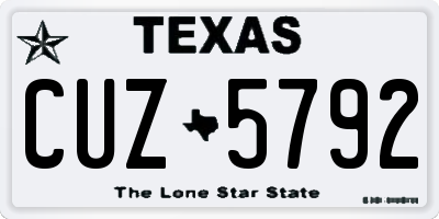 TX license plate CUZ5792