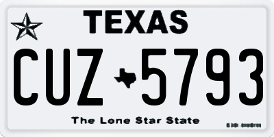 TX license plate CUZ5793