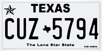 TX license plate CUZ5794