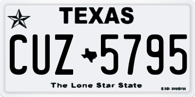 TX license plate CUZ5795