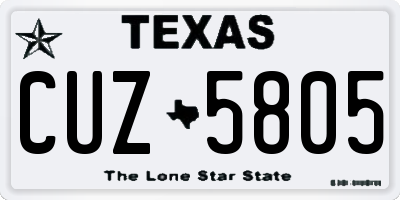 TX license plate CUZ5805