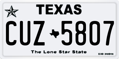 TX license plate CUZ5807