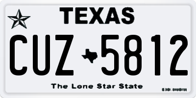 TX license plate CUZ5812
