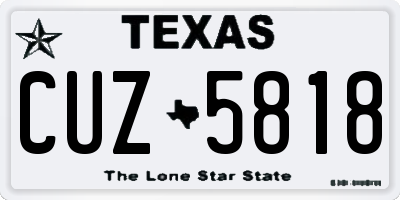 TX license plate CUZ5818