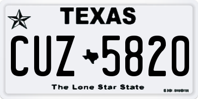 TX license plate CUZ5820