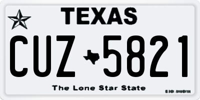 TX license plate CUZ5821