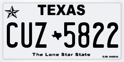 TX license plate CUZ5822