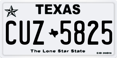 TX license plate CUZ5825