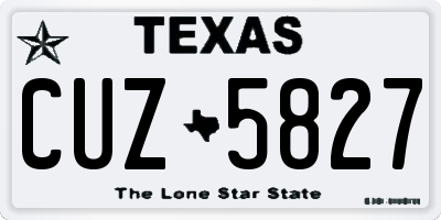TX license plate CUZ5827