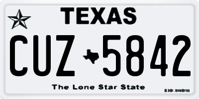 TX license plate CUZ5842