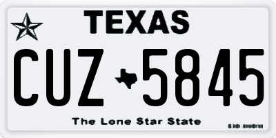 TX license plate CUZ5845