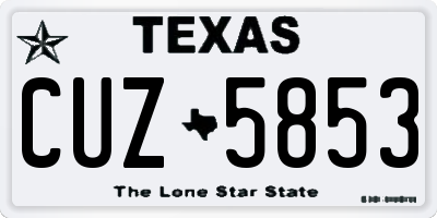TX license plate CUZ5853