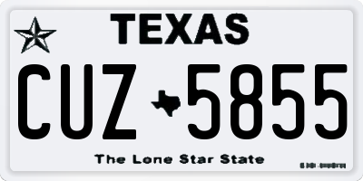 TX license plate CUZ5855