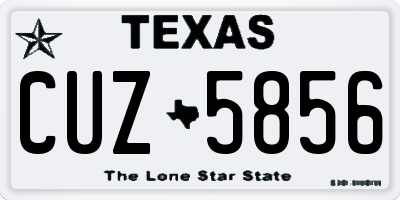 TX license plate CUZ5856