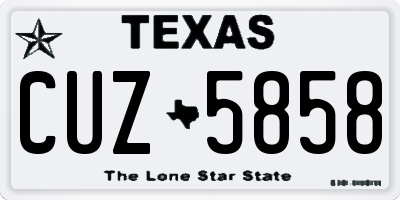 TX license plate CUZ5858