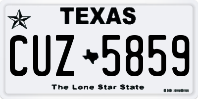 TX license plate CUZ5859