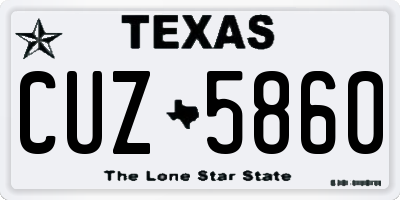 TX license plate CUZ5860