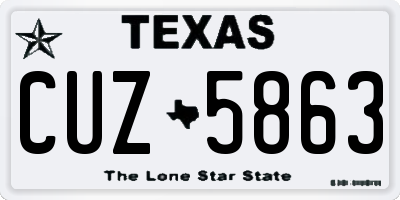 TX license plate CUZ5863