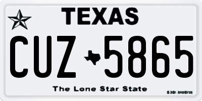 TX license plate CUZ5865