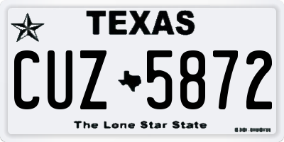 TX license plate CUZ5872