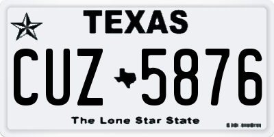 TX license plate CUZ5876