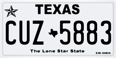 TX license plate CUZ5883