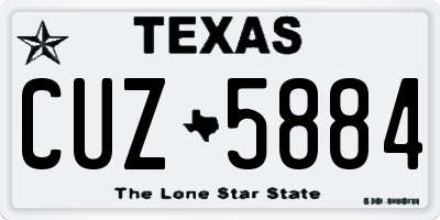 TX license plate CUZ5884
