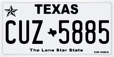 TX license plate CUZ5885