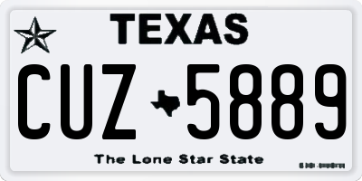 TX license plate CUZ5889
