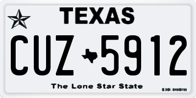 TX license plate CUZ5912