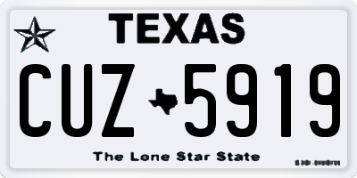 TX license plate CUZ5919