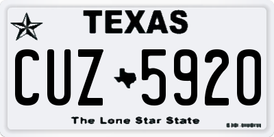 TX license plate CUZ5920