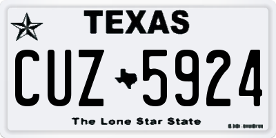 TX license plate CUZ5924