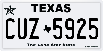 TX license plate CUZ5925