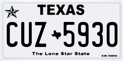 TX license plate CUZ5930