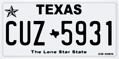 TX license plate CUZ5931