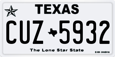 TX license plate CUZ5932
